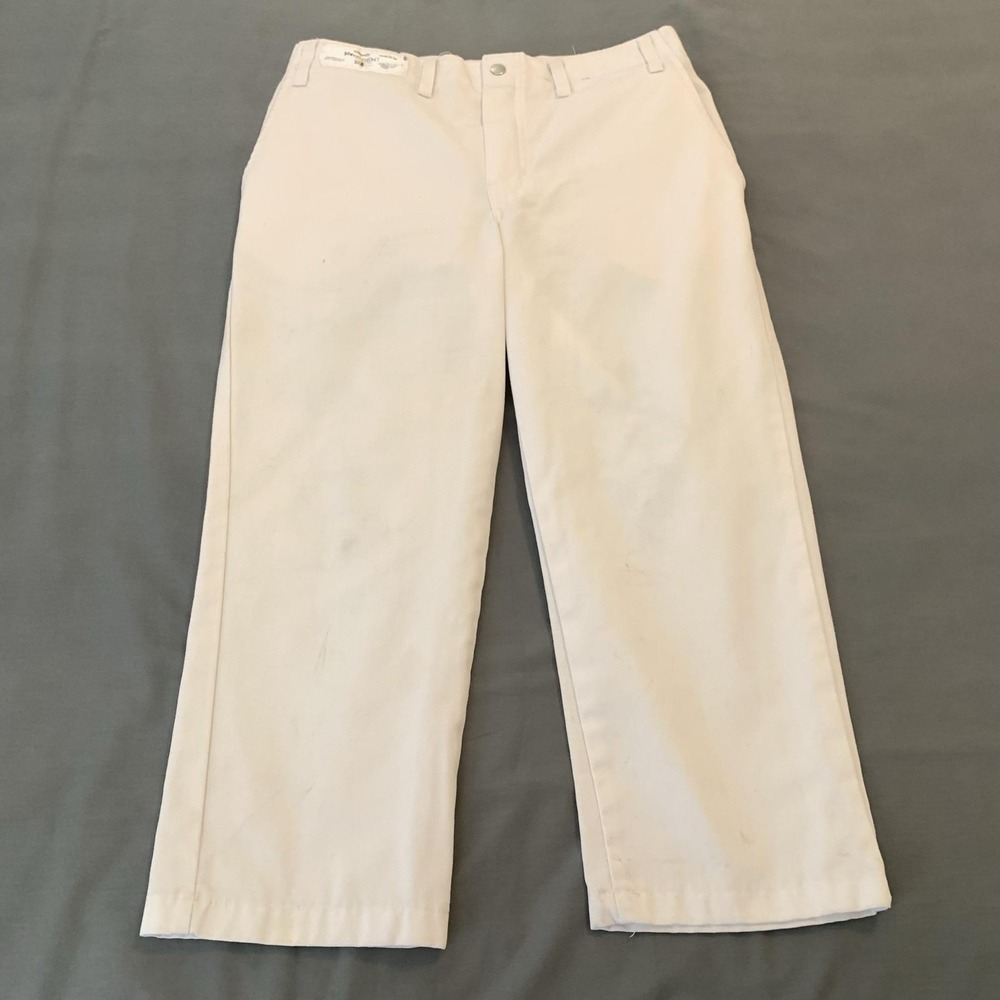 Regent Pants Mens 30x26 White‎ Poly Cotton Chino Straight Leg Workwear Casual